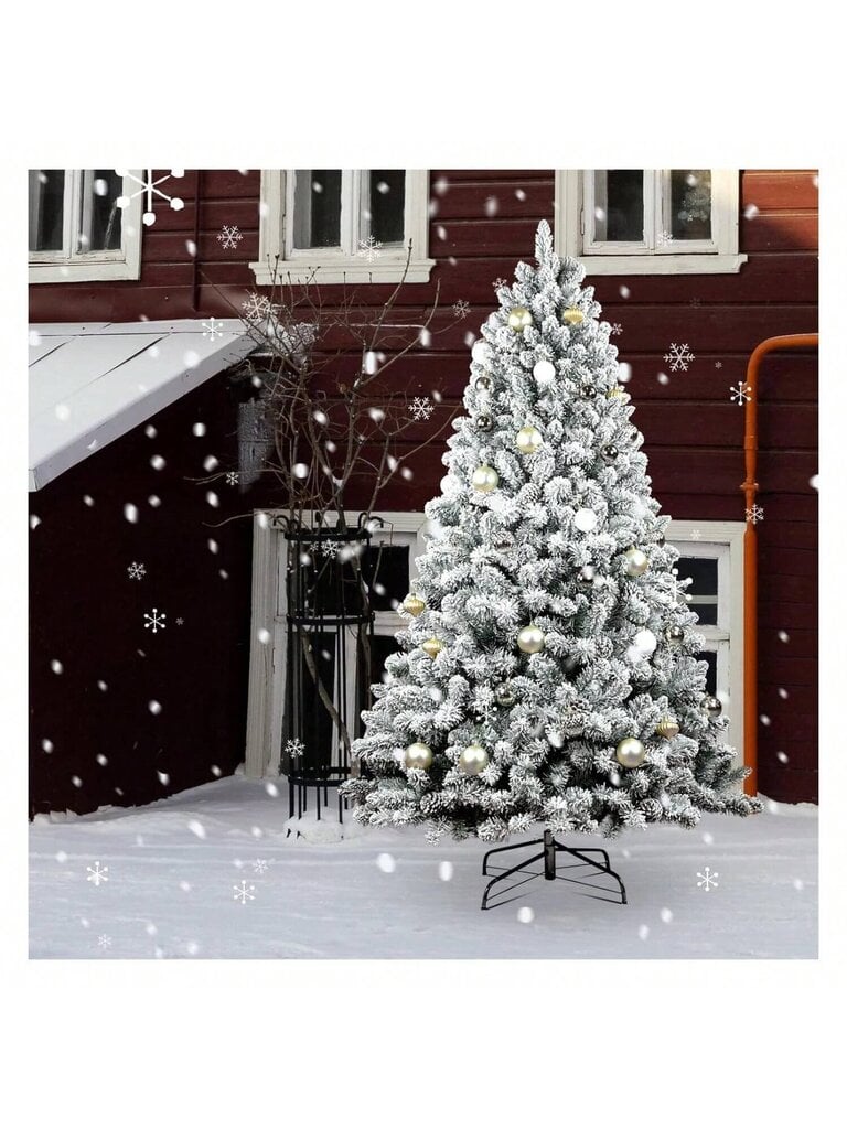 5 FT Flocked Keinotekoinen joulukuusi, Flocked Holiday Joulumänty Pinne kanssa, Snow Flocked Xmas Tree, Party Dration 600 Branch Tips Vahvistettu M hinta ja tiedot | Intiimipesutuotteet | hobbyhall.fi