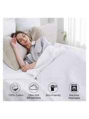 Homehours 100 % puuvillaa vohveli kudottu peitto Queen Size Ultra pehmeä fleecepeitto Queen Size hinta ja tiedot | Intiimipesutuotteet | hobbyhall.fi