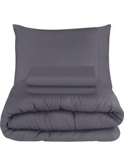 Homehours Grey Bed -mikrokuituliinasetti ja peittopeittotasku 4 kappaletta hinta ja tiedot | Intiimipesutuotteet | hobbyhall.fi