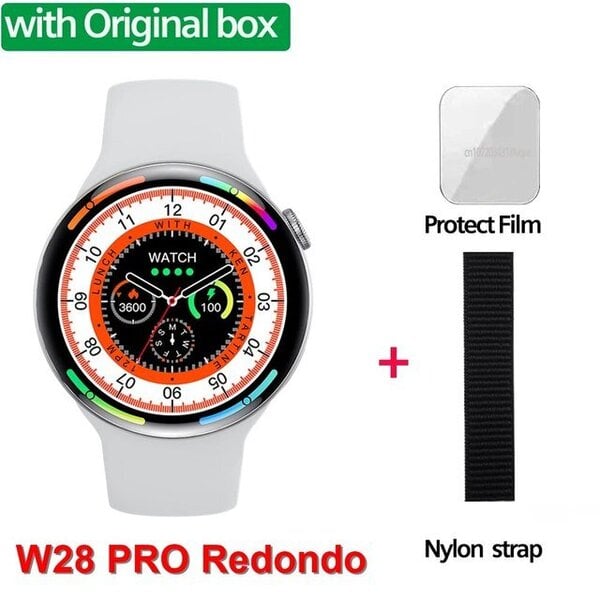 Alkuperäinen W28 PRO Redondo Smart Watch AdultNFC BT Call Langaton lataus EKG Pyöreä näyttö EKG IP68 Smartwatch Watch 8 Pro