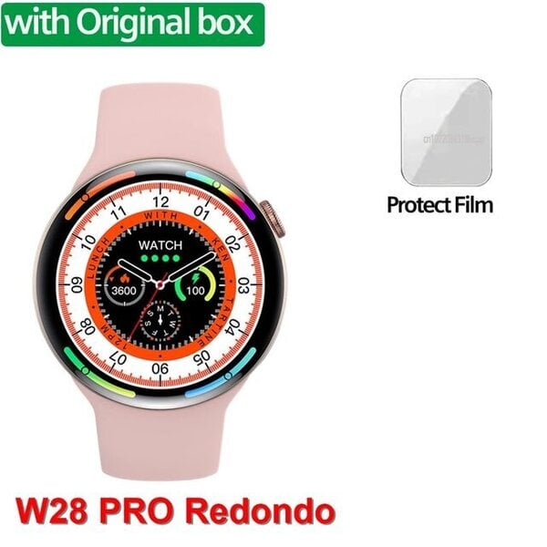 Alkuperäinen W28 PRO Redondo Smart Watch AdultNFC BT Call Langaton lataus EKG Pyöreä näyttö EKG IP68 Smartwatch Watch 8 Pro