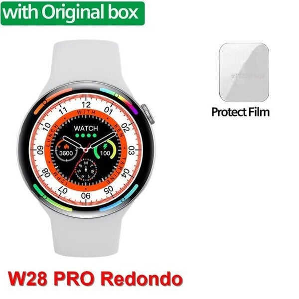 Alkuperäinen W28 PRO Redondo Smart Watch AdultNFC BT Call Langaton lataus EKG Pyöreä näyttö EKG IP68 Smartwatch Watch 8 Pro