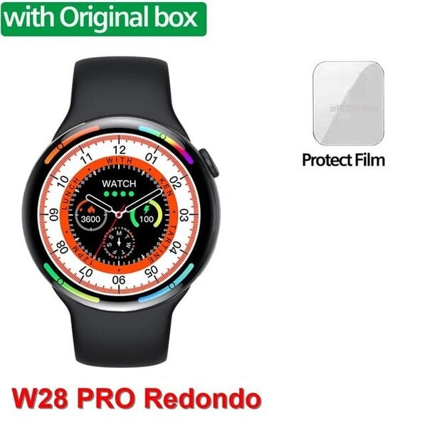 Alkuperäinen W28 PRO Redondo Smart Watch AdultNFC BT Call Langaton lataus EKG Pyöreä näyttö EKG IP68 Smartwatch Watch 8 Pro