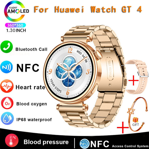 2024 Uusi GT4 Smart Watch Adult Watch 4 Sports Fitness HD -näyttö Bluetooth-puhelu NFC-sykeälykello Android IOS:lle