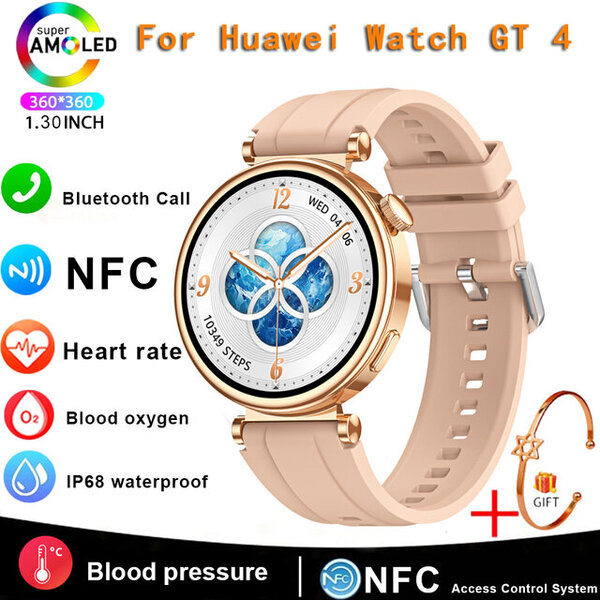 2024 Uusi GT4 Smart Watch Adult Watch 4 Sports Fitness HD -näyttö Bluetooth-puhelu NFC-sykeälykello Android IOS:lle