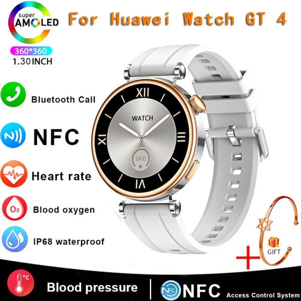 2024 Uusi GT4 Smart Watch Adult Watch 4 Sports Fitness HD -näyttö Bluetooth-puhelu NFC-sykeälykello Android IOS:lle