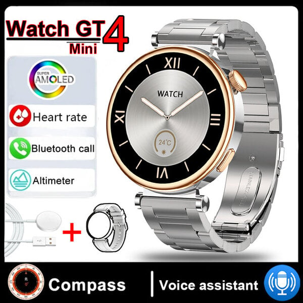 Kello GT4 New Fashion Adult SmartWatch 360*360 HD IP68 vedenpitävä urheilukello Bluetooth Call Syke Älykello