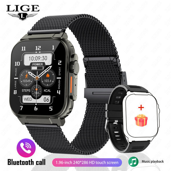 Uusi 600 mAh Smart Watch Ultra Watch Adult Bluetooth Call TWS Local Music Urheilukello 2,0 tuumaa IP68 vedenpitävä Ultra Smart Watch