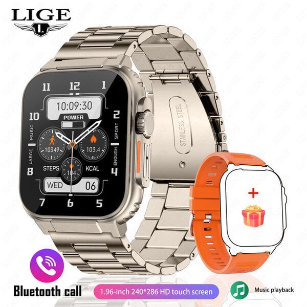 Uusi 600 mAh Smart Watch Ultra Watch Adult Bluetooth Call TWS Local Music Urheilukello 2,0 tuumaa IP68 vedenpitävä Ultra Smart Watch