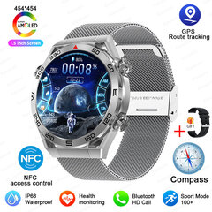 IOS Android NFC Smart Watch Adult GPS Tracker 454*454 HD Screen Heart Rate EKG+PPG Bluetooth Call Smart Watches 2024 Uusi hinta ja tiedot | Kellot | hobbyhall.fi