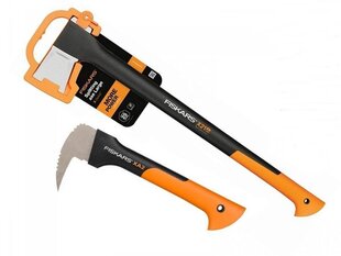 Kirves Fiskars AX X21 + työkalu Capina XA2 nostamiseen/kantamiseen hinta ja tiedot | Puutarhatyökalut | hobbyhall.fi