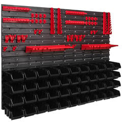44 kpl. Laatikot, Seinähylly säilytysjärjestelmään 115x78 cm, Työkalutelineet, pinottava Drop-hylly, avoimet etusäilytysastiat, erityisen paksut seinäpaneelit, jatkettava hylly, työpajahylly, varastohylly, työpajan seinähylly, pistokehylly hinta ja tiedot | Työkalupakit ja muu työkalujen säilytys | hobbyhall.fi
