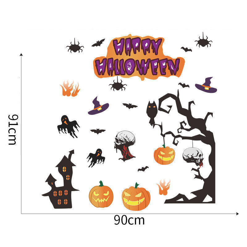 Halloween-koristeet - seinä-ikkunatarra Vihaiset kurpitsat hinta ja tiedot | Juhlakoristeet | hobbyhall.fi