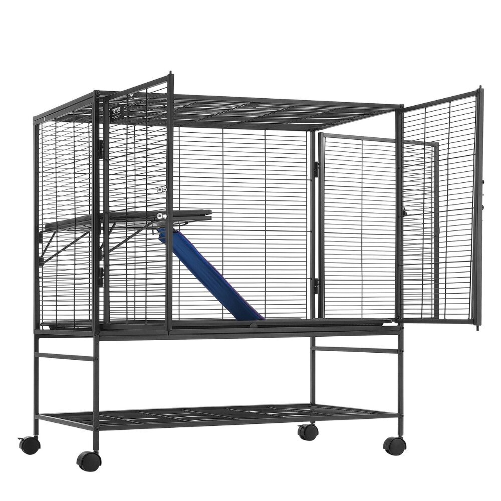 2-kerroksinen eläinhäkki Vevor, 92x58x100 cm hinta ja tiedot | Pieneläinten häkit ja tarvikkeet | hobbyhall.fi