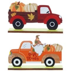 2kpl puinen pöytäkoristeluauto Gnome Pumpkin kyltti sadonkorjuun kiitospäiväksi hinta ja tiedot | Juhlakoristeet | hobbyhall.fi