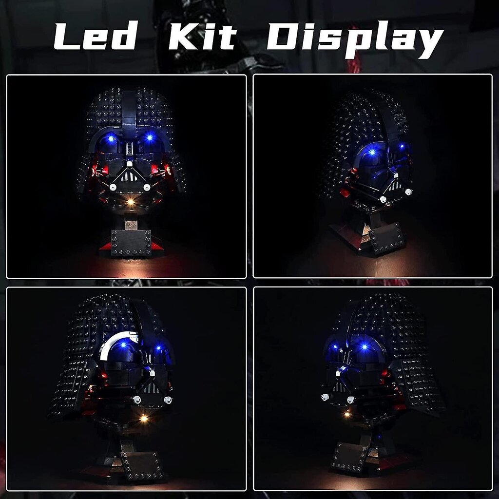 Bourvill Led Lights Kit Lego Darth Vader -kypärään 75304 - valosarja, joka on yhteensopiva Lego 75304 -sarjan kanssa - klassinen versio (valosarja ilman mallia) hinta ja tiedot | LED-valonauhat | hobbyhall.fi