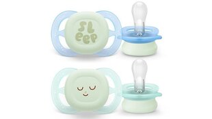 Tutti Philips Avent Ultra Start Night Pacifier Disc SCF075/08, 0-2 kk, 2 kpl. hinta ja tiedot | Tutit | hobbyhall.fi