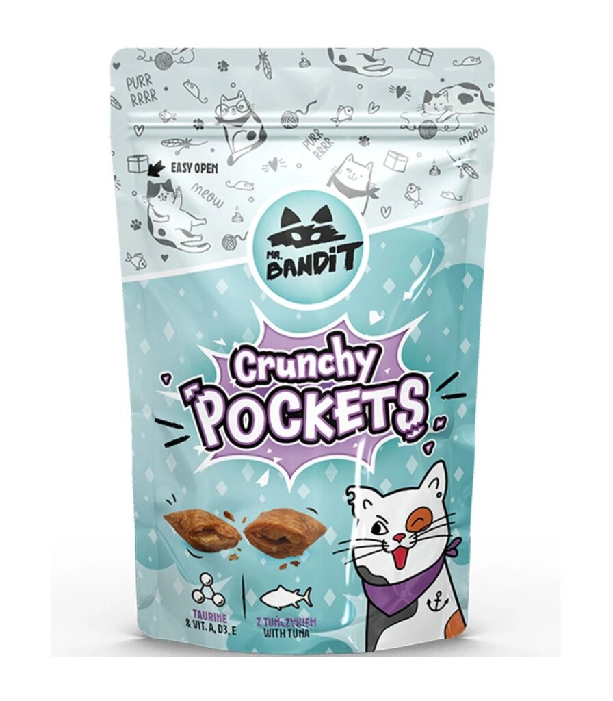 Mr. Bandit Crunchy taskut kissoille, joilla on tonnikalaa, 40g x 6 hinta ja tiedot | Kissan herkut | hobbyhall.fi