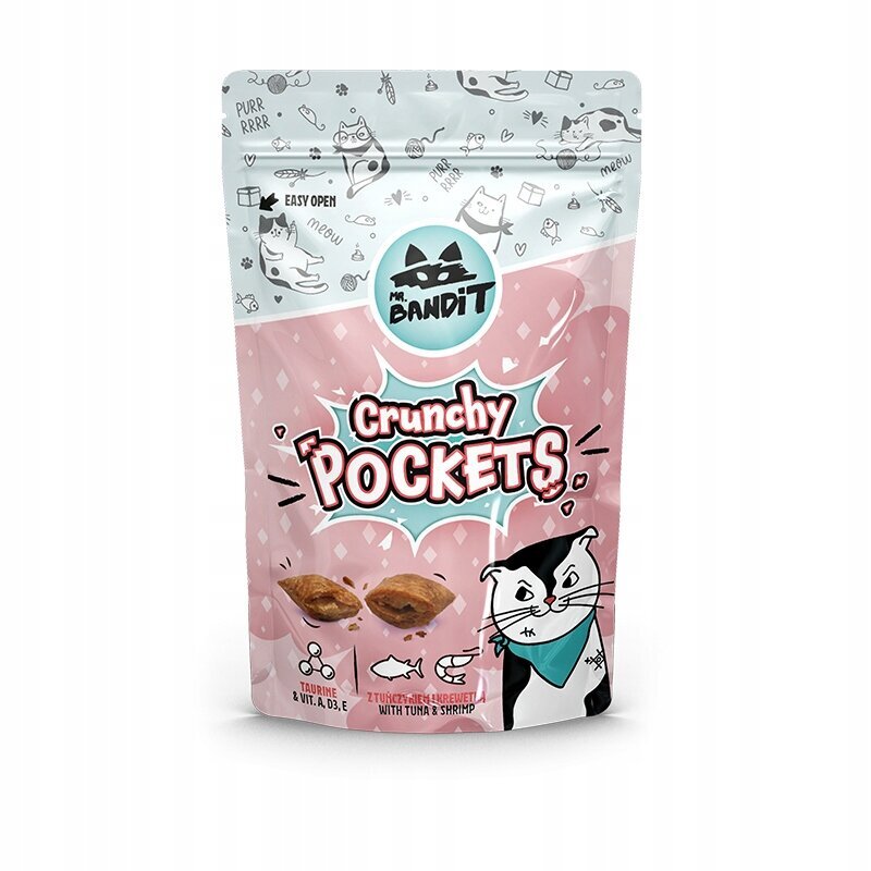 Mr. Bandit Crunchy -taskut kissoille tonnikalan ja katkarapujen kanssa, 40g x 6 hinta ja tiedot | Kissan herkut | hobbyhall.fi