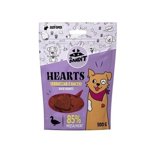 Mr. Bandit Hearts ankansydämet koirille, 500 g hinta ja tiedot | Koiran herkut | hobbyhall.fi