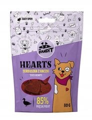 Mr. Bandit Hearts ankansydämet koirille, 80g x 6 hinta ja tiedot | Koiran herkut | hobbyhall.fi