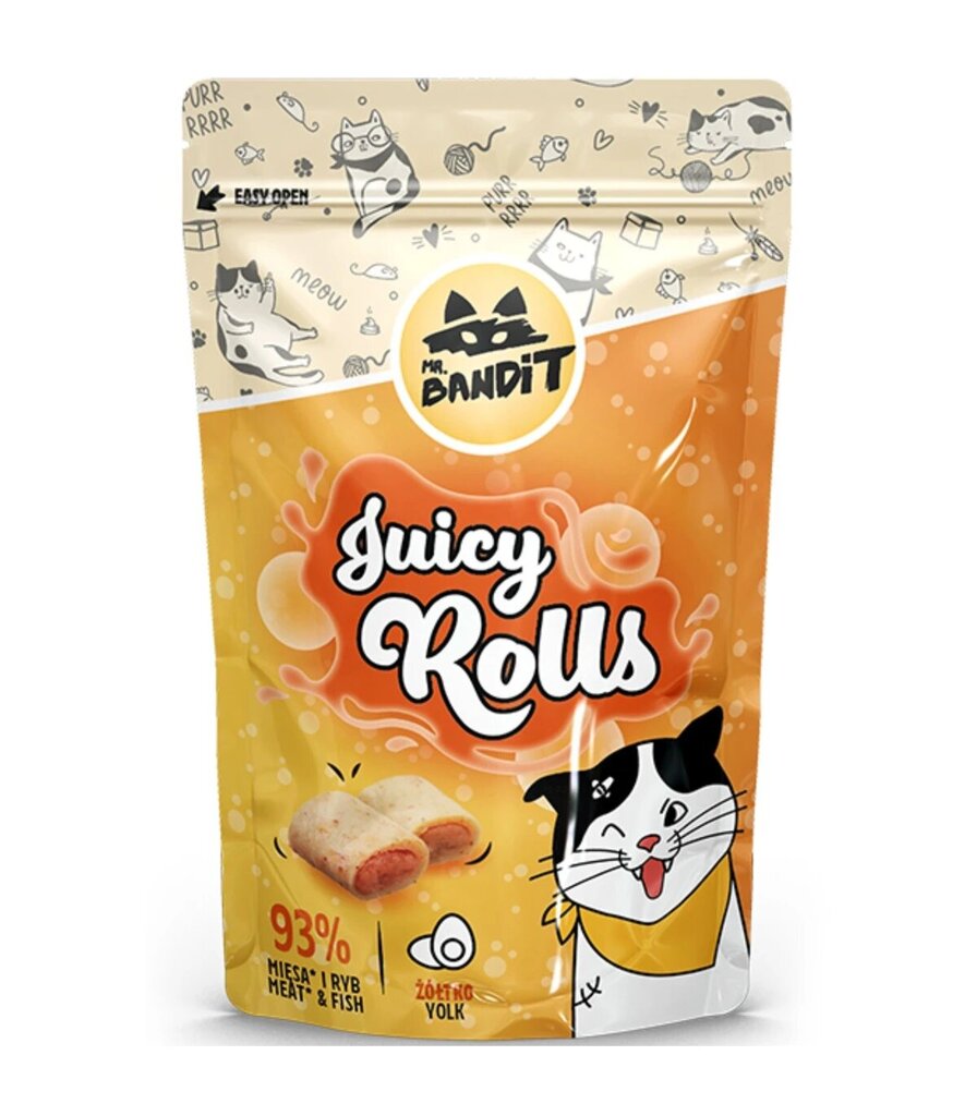 Mr. Bandit Juicy Rolls kissoille kananmunalla, 40 g x 6 hinta ja tiedot | Kissan herkut | hobbyhall.fi