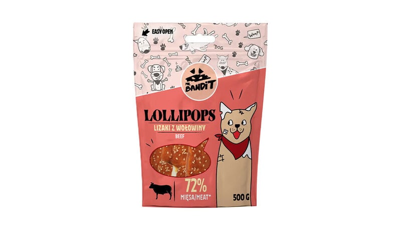 Mr. Bandit Lollipops -karkit koirille naudanlihalla, 500 g