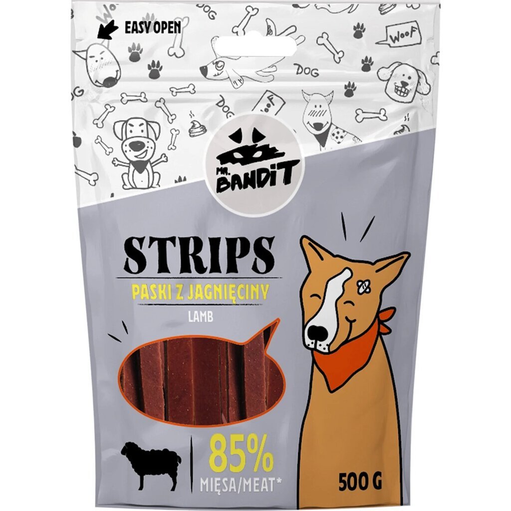 Mr. Bandit Strips karitsan nauhat koirille, 500 g hinta ja tiedot | Koiran herkut | hobbyhall.fi