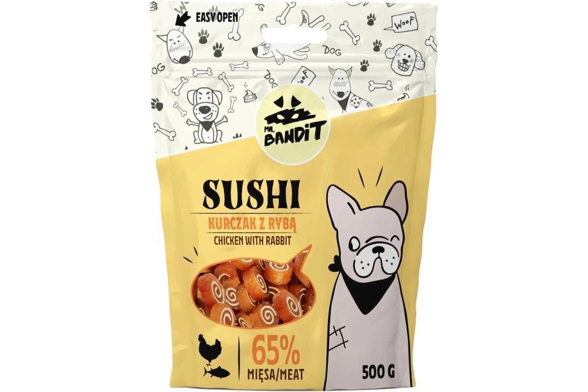 Mr. Bandit Sushi-kana kalalla koirille, 500 g hinta ja tiedot | Koiran herkut | hobbyhall.fi