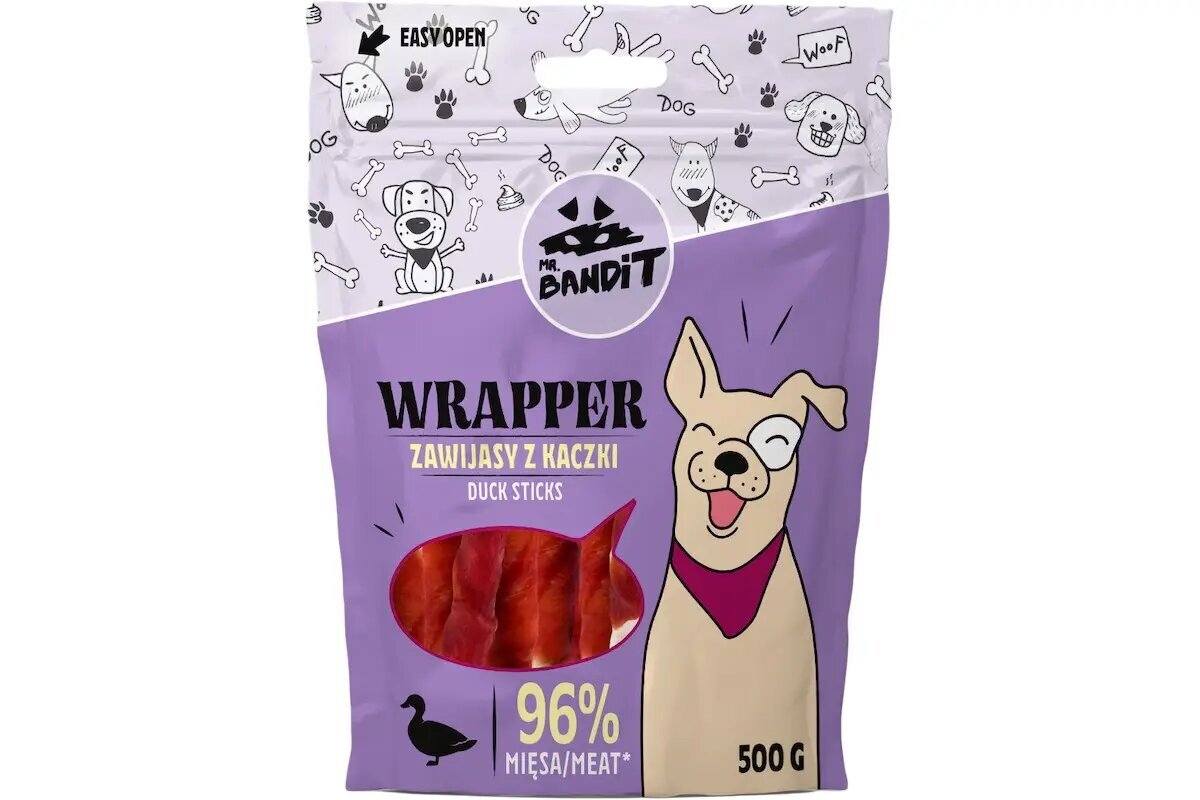 Mr. Bandit Wrapper tikkuja koirille ankan kanssa, 500 g hinta ja tiedot | Koiran herkut | hobbyhall.fi