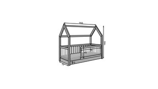 Sänky ADRK Furniture Graja, 70x140 cm, valkoinen hinta ja tiedot | Lastensängyt | hobbyhall.fi