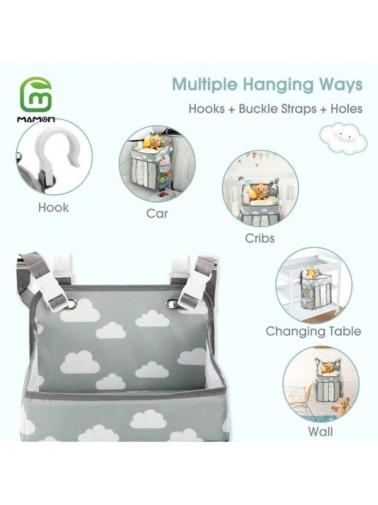 Riippuva Diaper Caddy Järjestäjä - Vaippajärjestäjän Caddy useilla taskuilla - Vauvan järjestäjä lastenhuonetarvikkeille - Hoitopöytä ja hinta ja tiedot | Intiimipesutuotteet | hobbyhall.fi