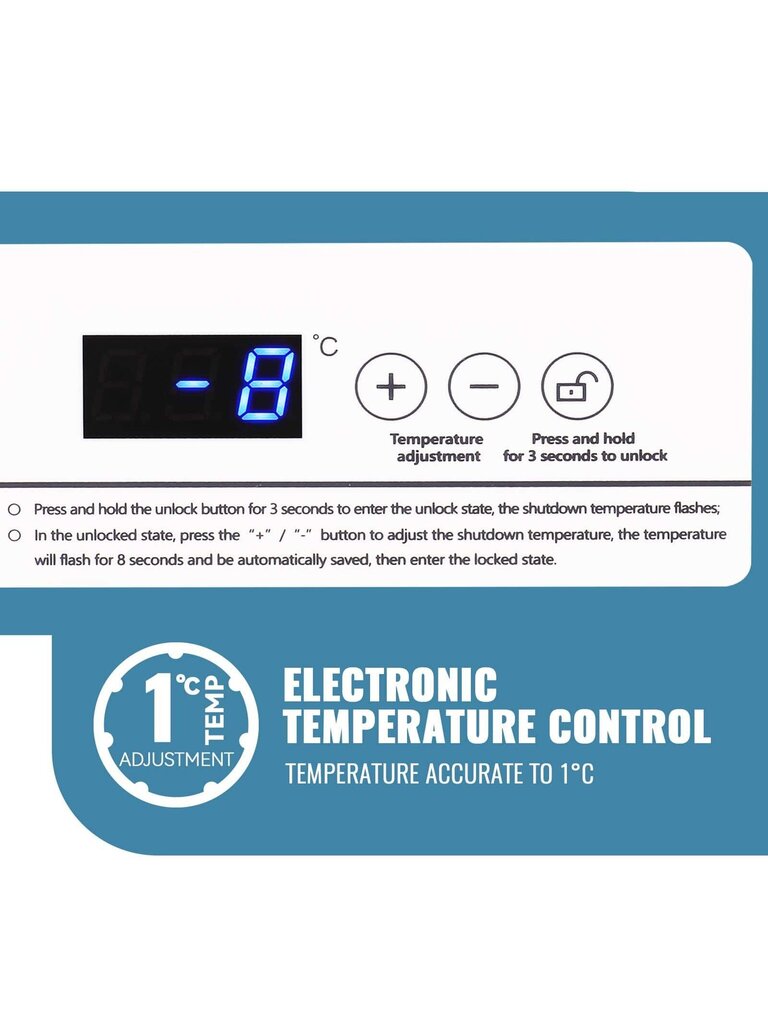 DEMULLER-arkkupakastin elektronisella ohjauksella 41℉ - -31℉, syväpakastin vapaasti seisovat pakastimet, joissa on 2 irrotettavaa ruostumatonta teräskoria, minipakastin T hinta ja tiedot | Intiimipesutuotteet | hobbyhall.fi