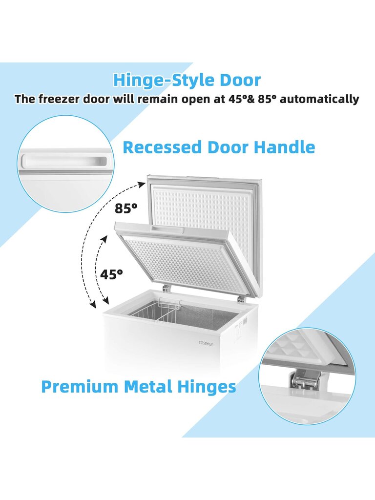 Costway 3,5 kuutiojalan rintapakastin ja irrotettava säilytyskoripakastin hinta ja tiedot | Intiimipesutuotteet | hobbyhall.fi