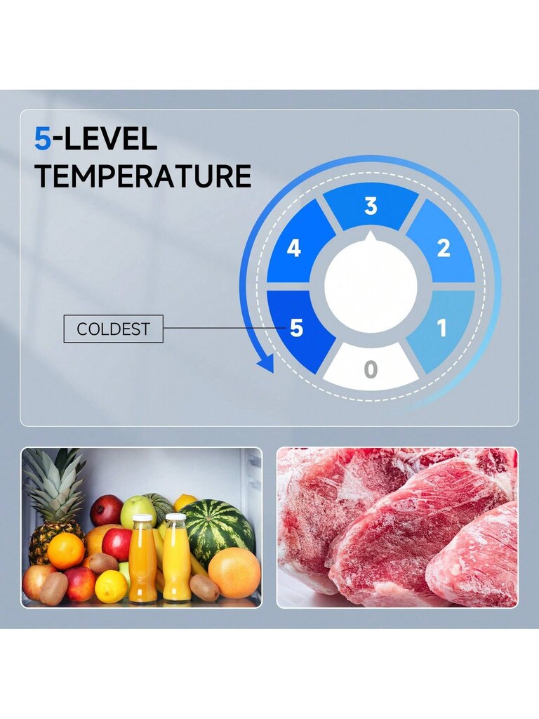 4,4 Cu.Ft:n minijääkaappi pakastimella, kompakti pakastinosasto, 5 säädettävää termostaattia, hiljainen, pieni jääkaappi makuuhuoneen asuntolaan hinta ja tiedot | Intiimipesutuotteet | hobbyhall.fi