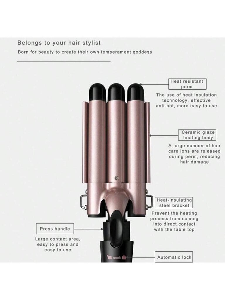 5-in-1 Curling sauvasarja, Uusi Hot Professional Curling Rauta 5 vaihdettavalla keraamisella pinnoitteella, automaattinen sammutus, lämmönkestävä Glove-Rose hinta ja tiedot | Intiimipesutuotteet | hobbyhall.fi