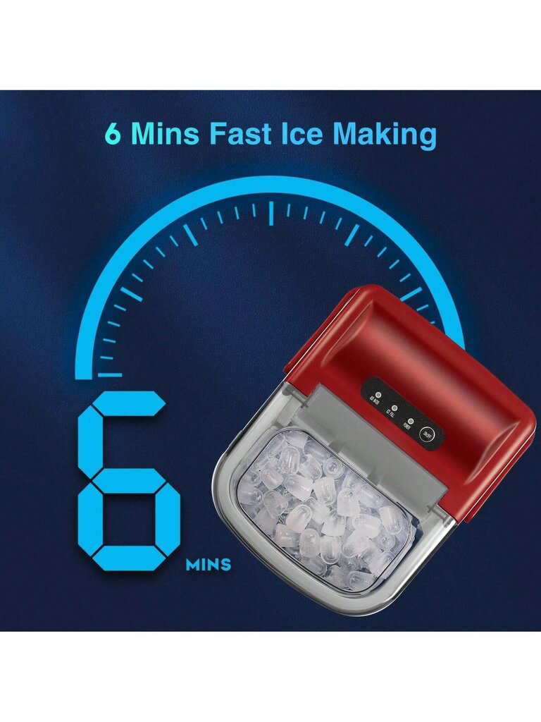 Havato Ice Makersin työtaso, kannettava jääpalakone itsepuhdistuvalla, 26,5 lbs/24 h, 6 min/9 kpl Bullet Ice, jääkauha ja kori, kädessä pidettävä jääpalakone hinta ja tiedot | Intiimipesutuotteet | hobbyhall.fi