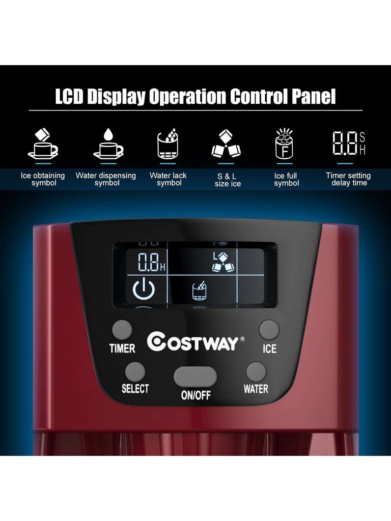 Costway 2 in 1 -jääkoneen vesiannostelija työtaso 36Lbs/24H kannettava LCD-näyttö hinta ja tiedot | Intiimipesutuotteet | hobbyhall.fi