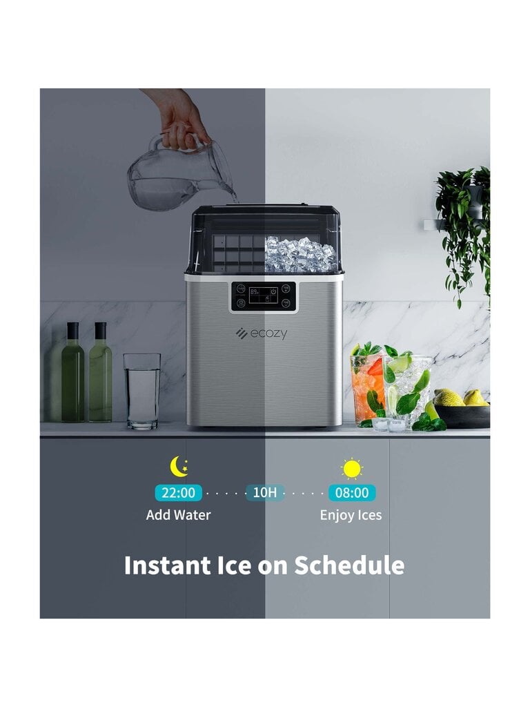 Ekologinen kannettava jääpalakone työtaso, 44 paunaa päivässä, 24 kuutiota valmiina 13 minuutissa, itsepuhdistuva jääpalakone jääpusseilla/jääkauhalla/jääkorilla kotiin hinta ja tiedot | Intiimipesutuotteet | hobbyhall.fi