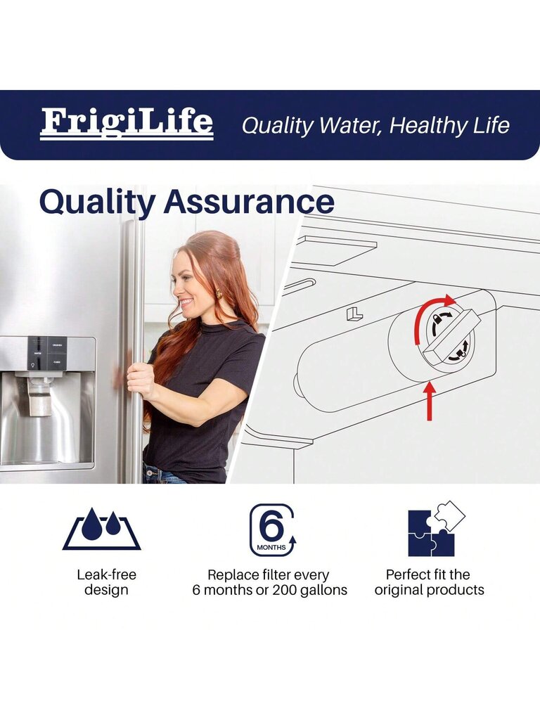 FrigiLife-korvaus mallille Ultra Clarity Pro BORPLFTR50, 12033030, 12028325, 11025825, 11032531, B36CT80SNS, B36CL80ENS, WFC100MF, WFS200MF, RA450 hinta ja tiedot | Intiimipesutuotteet | hobbyhall.fi