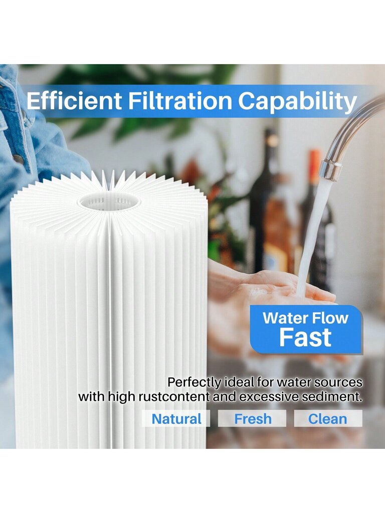 10" X 4,5" koko talon laskostetun sedimentin vesisuodattimen vaihto malleihin GE FXHSC, Culligan R50-BBSA, Pentek R50-BB, WFHDC3001, W50PEHD, GXWH40L, GXWH35F, hinta ja tiedot | Intiimipesutuotteet | hobbyhall.fi