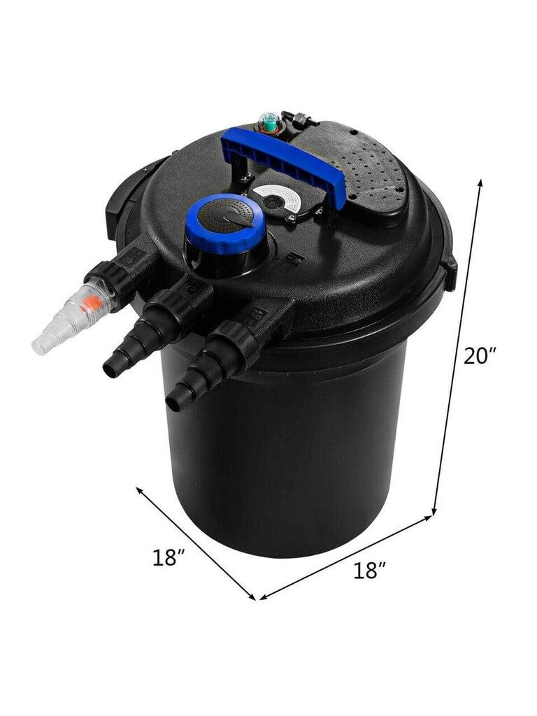 Costway Pond Pressure Bio Filter 4000GAL W/ 13W UV-sterilointivalo 10000L Koi Water hinta ja tiedot | Intiimipesutuotteet | hobbyhall.fi