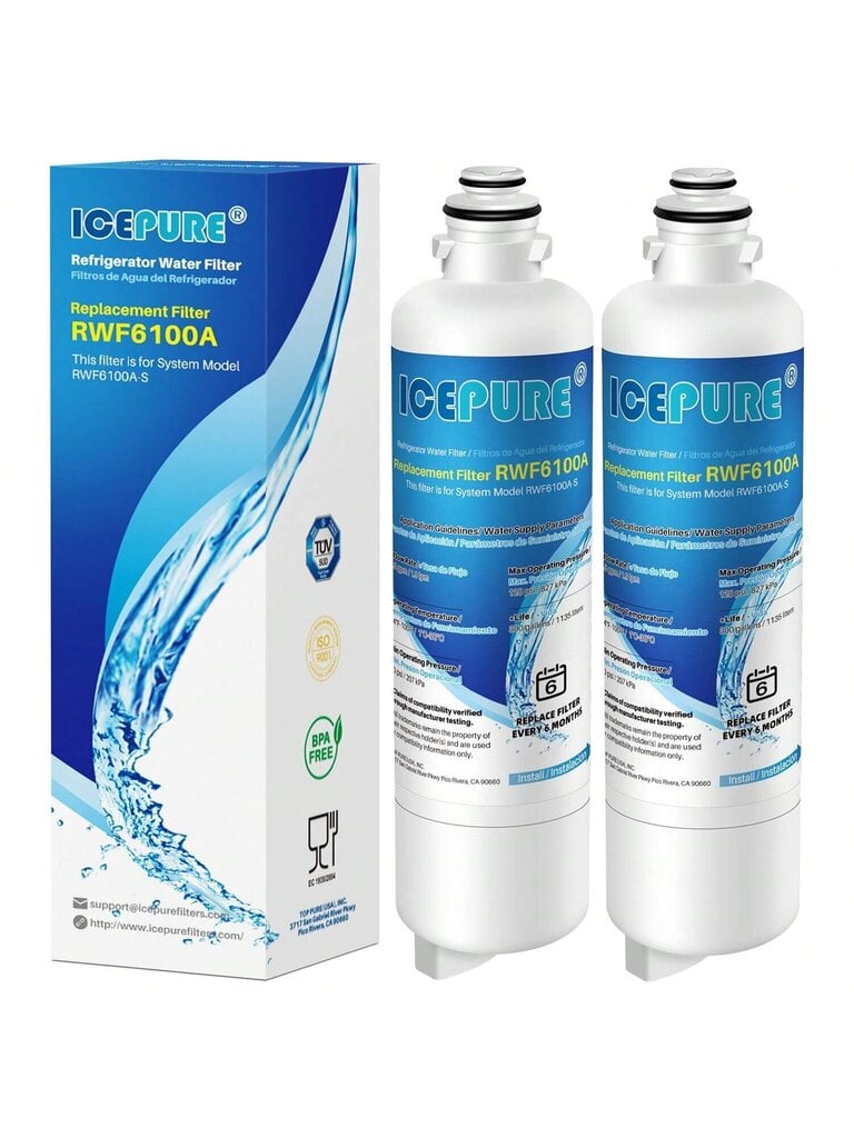 ICEPURE jääkaapin vedensuodattimen vaihto malleihin Ultra Clarity Pro BORPLFTR50, BORPLFTR55, 12033030, 12028325, 11025825, 11032531, B36CT80SNS, B36CL8 hinta ja tiedot | Intiimipesutuotteet | hobbyhall.fi