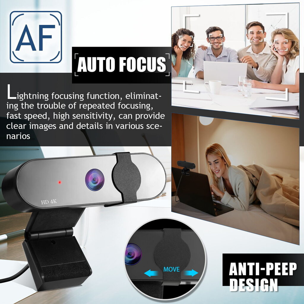 Automaattitarkennus Tietokoneen verkkokamera HD 8802-Autofocus 1080P hinta ja tiedot | Web-kamerat | hobbyhall.fi