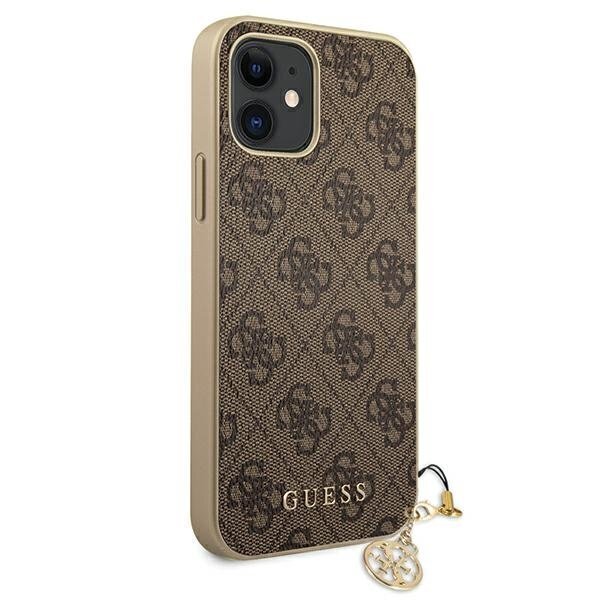 GUHCP12SGF4GBR Guess 4G Charms -kuori iPhone 12 minille 5.4 ruskea hinta ja tiedot | Puhelimen kuoret ja kotelot | hobbyhall.fi