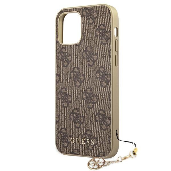 GUHCP12SGF4GBR Guess 4G Charms -kuori iPhone 12 minille 5.4 ruskea hinta ja tiedot | Puhelimen kuoret ja kotelot | hobbyhall.fi