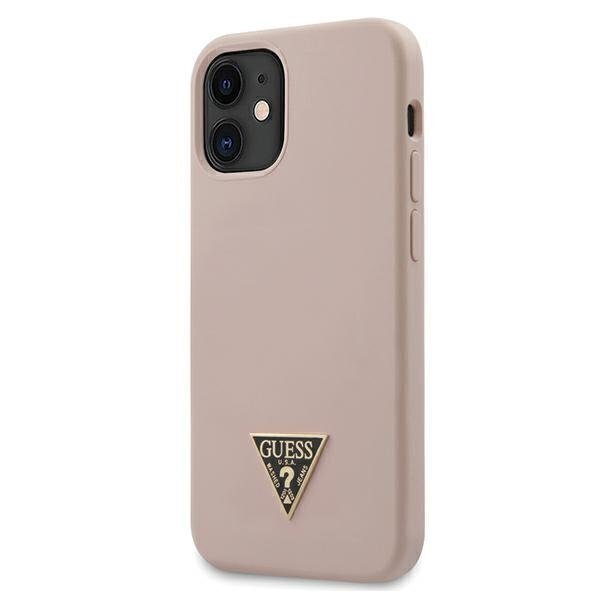 Apple iPhone 12 Mini Case Guess Metal Triangle vaaleanpunainen hinta ja tiedot | Puhelimen kuoret ja kotelot | hobbyhall.fi