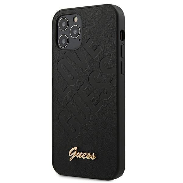 GUHCP12SPUILGBK Guess Iridescent Love Cover iPhone 12 mini 5.4 Black:lle hinta ja tiedot | Puhelimen kuoret ja kotelot | hobbyhall.fi