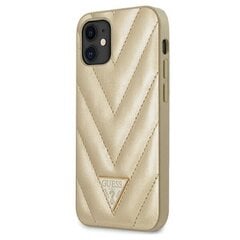 GUHCP12SPUVQTMLBE Guess V tikattu kansi iPhone 12 mini 5.4 Goldille hinta ja tiedot | Puhelimen kuoret ja kotelot | hobbyhall.fi