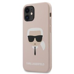 Takakuoret Karl Lagerfeld - iPhone 12 mini 5,4 ‘’ Head Silicone Cover Light Pink hinta ja tiedot | Puhelimen kuoret ja kotelot | hobbyhall.fi